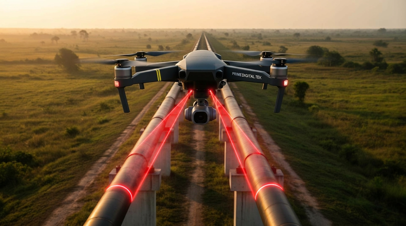 Drone inspection over pipeline