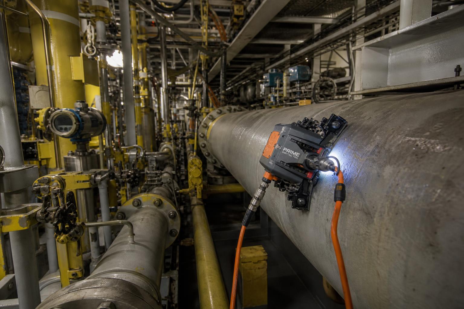 Crawler on FPSO pipe